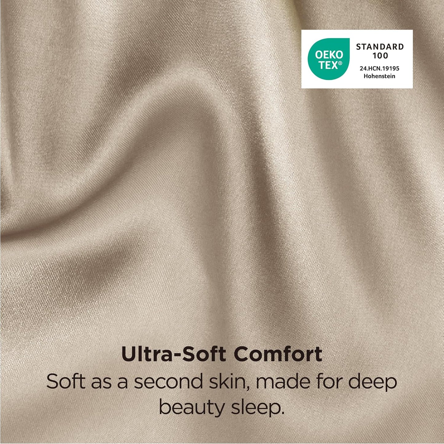 Satin Pillowcases Queen Set of 2, Similar to Silk Pillow Case Khaki