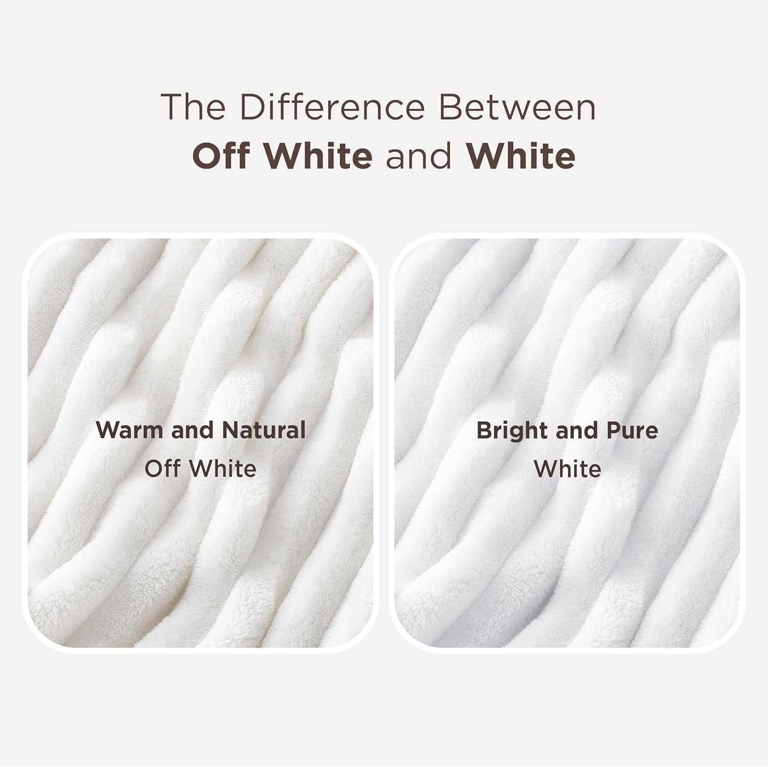Gentlesoft White Throw Blanket for Couch - Birthday Gifts for Women Mom Her Girls, Cozy Fleece Blanket for Sofa Bed, Living Room Home Bedroom Decor Dorm Essentials, off White, 50X60 Inches