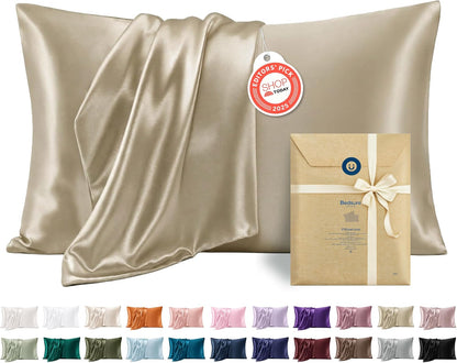Satin Pillowcases Queen Set of 2, Similar to Silk Pillow Case Khaki