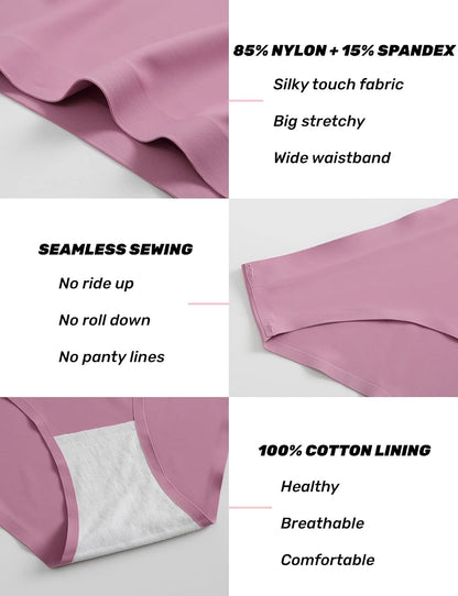 Women'S Seamless Underwear No Show Panties 6 Pack