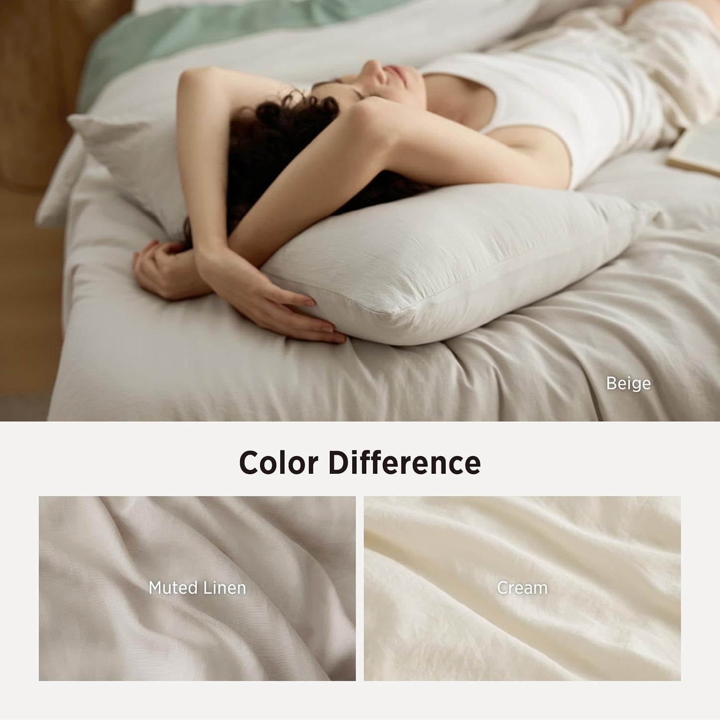 King Comforter Set Prewashed Soft Bedding Set 3Pcs Beige 104"X90"