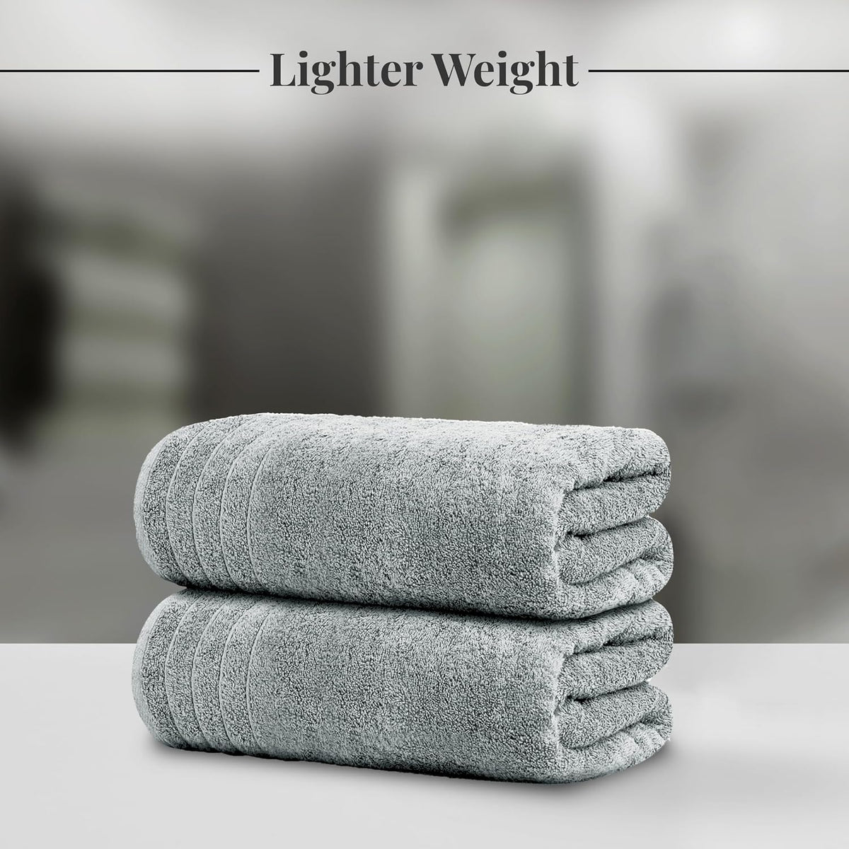 4 Piece Extra Large Bath Towels 30 X 60 Inches, Cool Grey