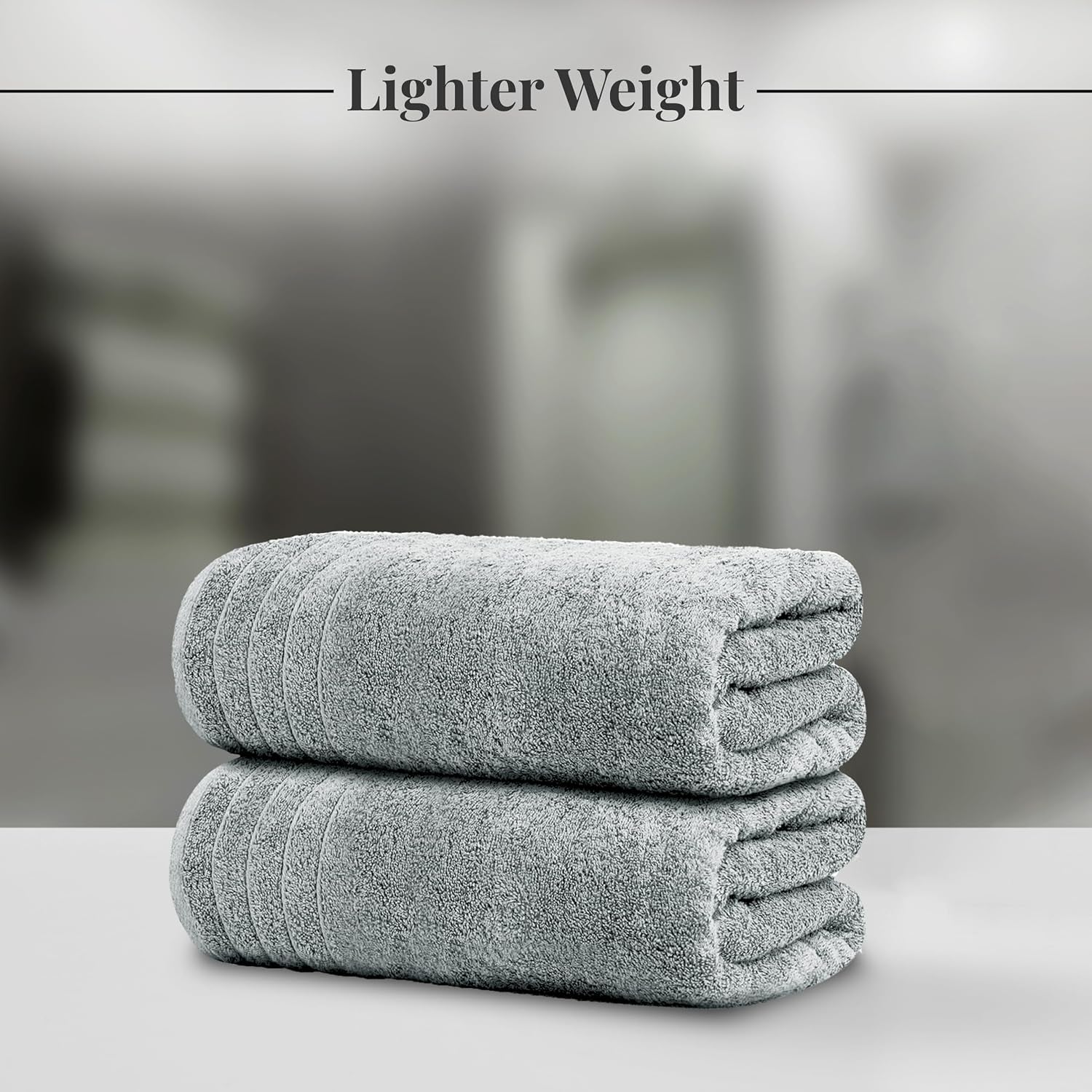 4 Piece Extra Large Bath Towels 30 X 60 Inches, Cool Grey