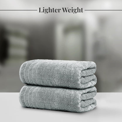 4 Piece Extra Large Bath Towels 30 X 60 Inches, Cool Grey