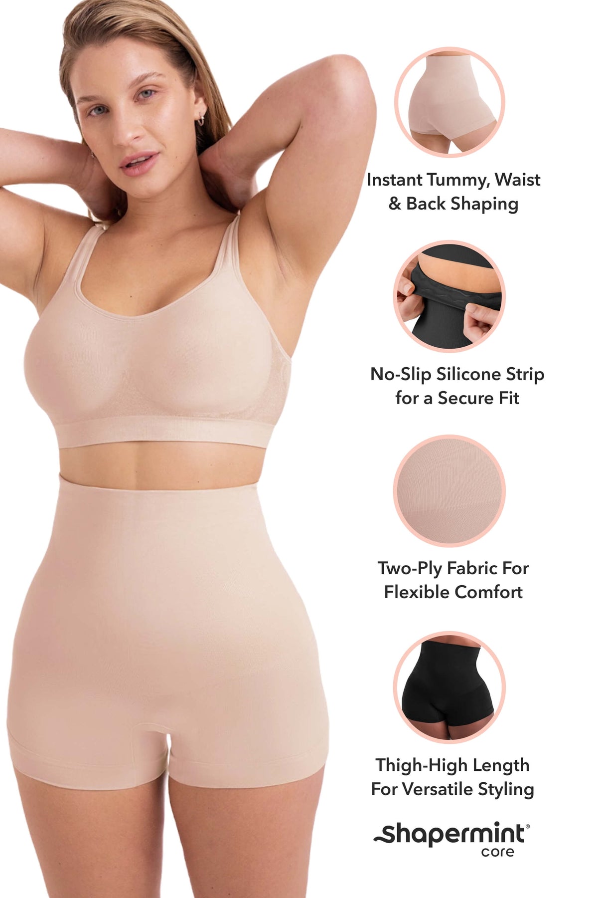 High Waist Shaping Boyshorts for Women, Seamless Fit & Comfortable Support, Sizes S–4XL