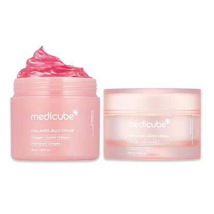 Collagen Swirl Duo - Collagen Jelly Cream, Triple Collagen Cream