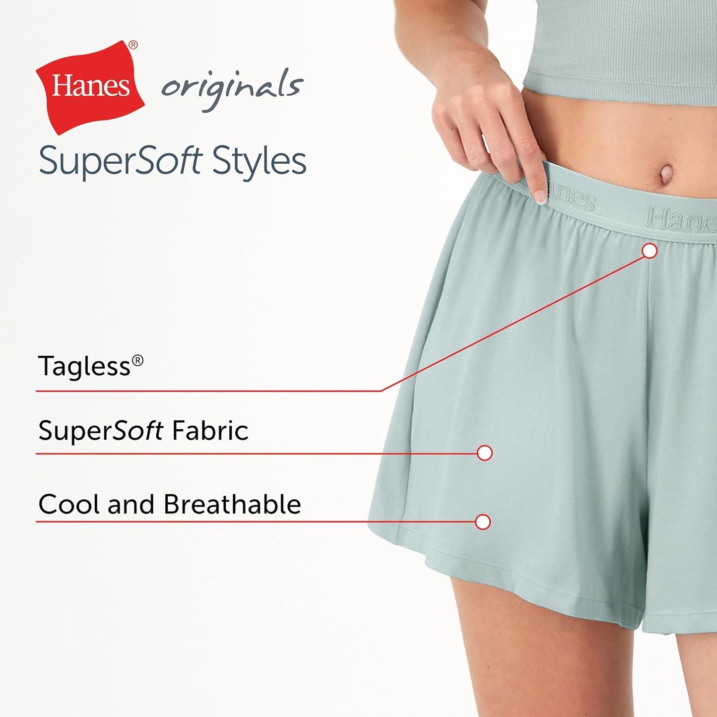 Women'S Originals Sleep Shorts, 2-Pack, Comfywear Supersoft Lounge Shorts Pack, 3.25"