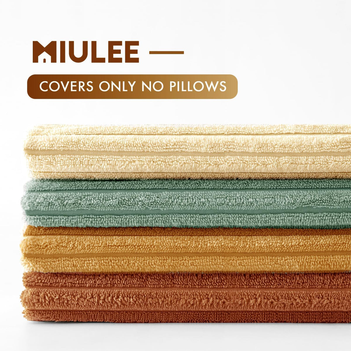 Soft Corduroy Decorative Throw Pillow Covers Orange Teal 18X18