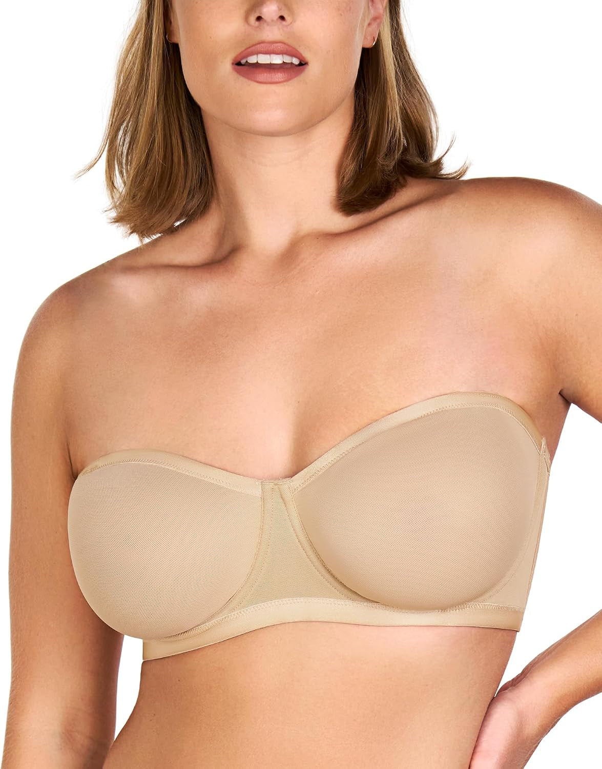 Strapless Bra for Large Breasts, Womens Bella Minimizer Balconette Bra